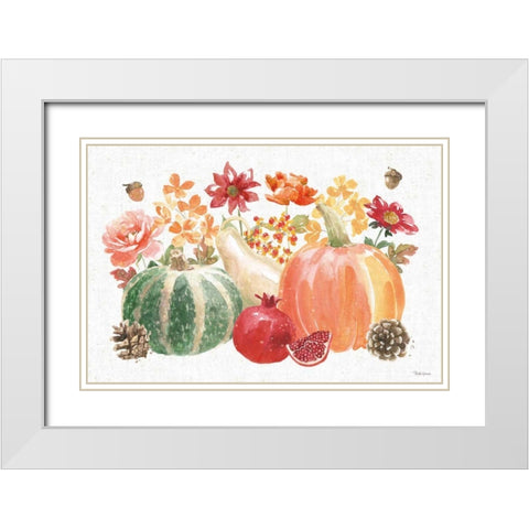 Harvest Bouquet IV White Modern Wood Framed Art Print with Double Matting by Grove, Beth