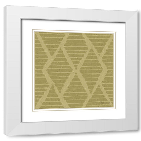 Harvest Bouquet Pattern IIB White Modern Wood Framed Art Print with Double Matting by Grove, Beth