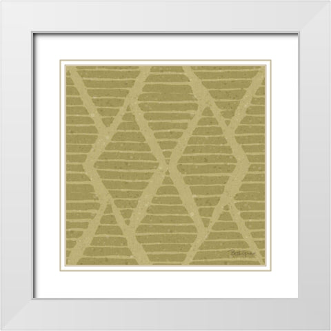 Harvest Bouquet Pattern IIB White Modern Wood Framed Art Print with Double Matting by Grove, Beth