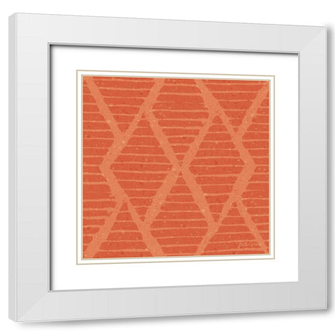 Harvest Bouquet Pattern IIC White Modern Wood Framed Art Print with Double Matting by Grove, Beth