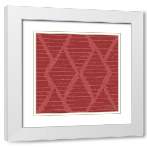 Harvest Bouquet Pattern IID White Modern Wood Framed Art Print with Double Matting by Grove, Beth