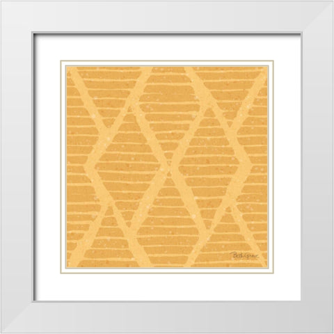 Harvest Bouquet Pattern IIE White Modern Wood Framed Art Print with Double Matting by Grove, Beth