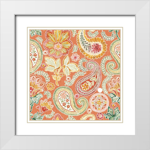 Harvest Bouquet Pattern VIIC White Modern Wood Framed Art Print with Double Matting by Grove, Beth