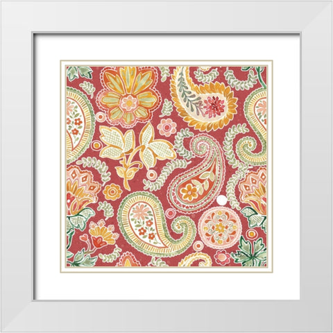 Harvest Bouquet Pattern VIID White Modern Wood Framed Art Print with Double Matting by Grove, Beth