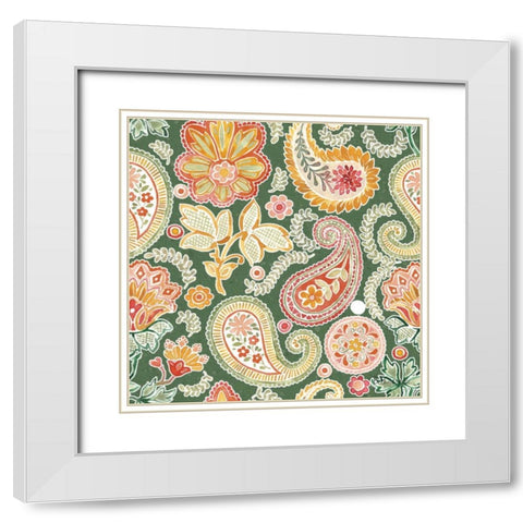 Harvest Bouquet Pattern VIIF White Modern Wood Framed Art Print with Double Matting by Grove, Beth