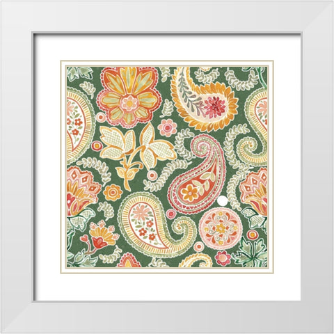 Harvest Bouquet Pattern VIIF White Modern Wood Framed Art Print with Double Matting by Grove, Beth