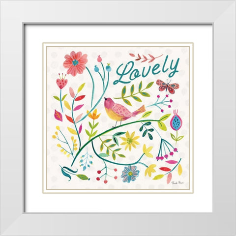 Budding Beauty II White Modern Wood Framed Art Print with Double Matting by Zaman, Farida