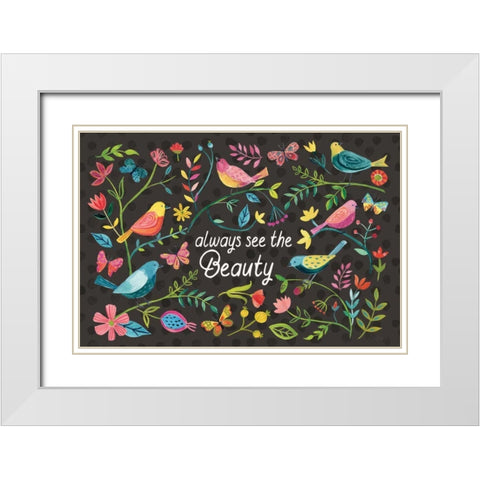 Budding Beauty I Dark White Modern Wood Framed Art Print with Double Matting by Zaman, Farida