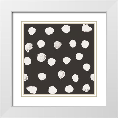 Budding Beauty Pattern IIA White Modern Wood Framed Art Print with Double Matting by Zaman, Farida