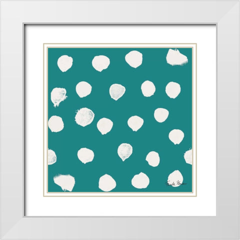 Budding Beauty Pattern IIC White Modern Wood Framed Art Print with Double Matting by Zaman, Farida