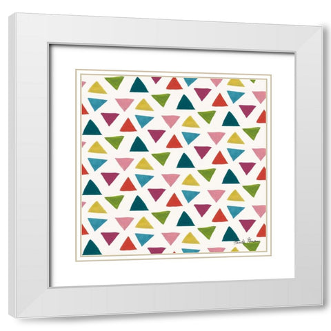 Budding Beauty Pattern VA White Modern Wood Framed Art Print with Double Matting by Zaman, Farida