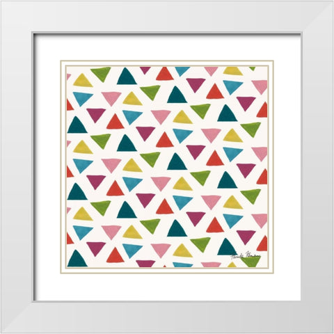 Budding Beauty Pattern VA White Modern Wood Framed Art Print with Double Matting by Zaman, Farida