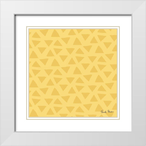Budding Beauty Pattern VH White Modern Wood Framed Art Print with Double Matting by Zaman, Farida