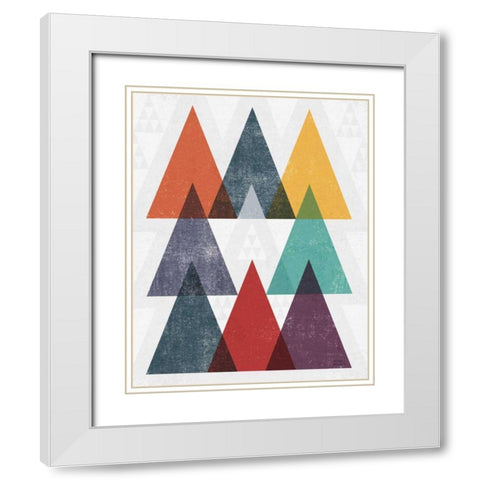 Mod Triangle III v2 Retro II White Modern Wood Framed Art Print with Double Matting by Mullan, Michael