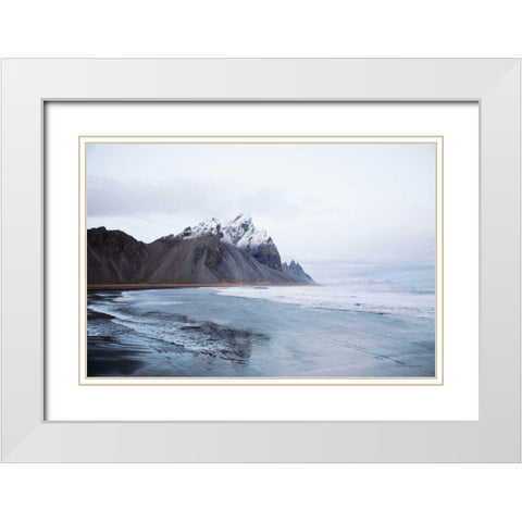 Vestrahorn White Modern Wood Framed Art Print with Double Matting by Marshall, Laura