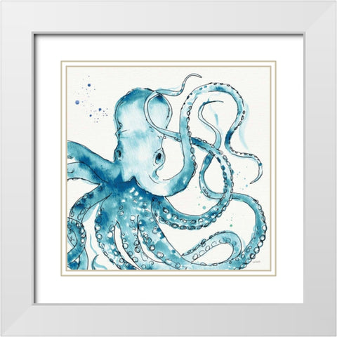Deep Sea VIII Teal White Modern Wood Framed Art Print with Double Matting by Tavoletti, Anne