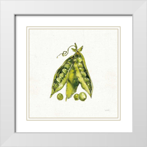 Veggie Market IV Peas White Modern Wood Framed Art Print with Double Matting by Tavoletti, Anne