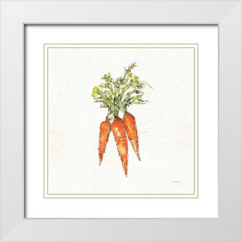 Veggie Market V Carrots White Modern Wood Framed Art Print with Double Matting by Tavoletti, Anne