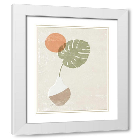 Sun Palm I White Modern Wood Framed Art Print with Double Matting by Hershey, Moira
