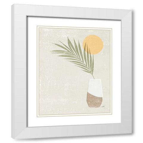 Sun Palm II White Modern Wood Framed Art Print with Double Matting by Hershey, Moira