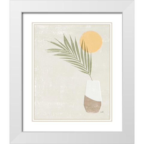 Sun Palm II White Modern Wood Framed Art Print with Double Matting by Hershey, Moira