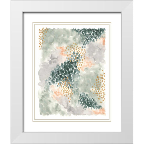 Spring Blooms II v2 White Modern Wood Framed Art Print with Double Matting by Marshall, Laura