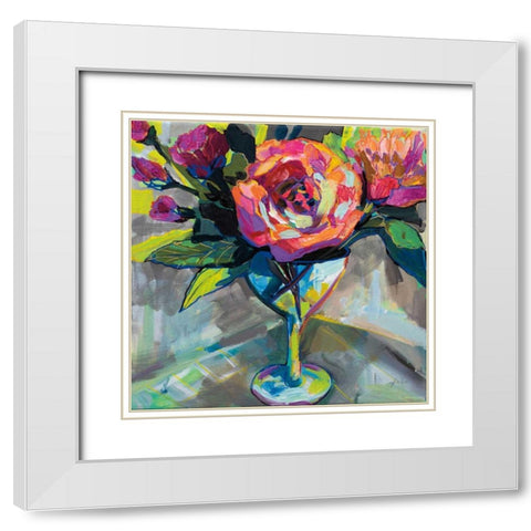 Summer Cocktail White Modern Wood Framed Art Print with Double Matting by Vertentes, Jeanette