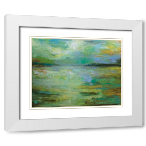 Calm White Modern Wood Framed Art Print with Double Matting by Vertentes, Jeanette