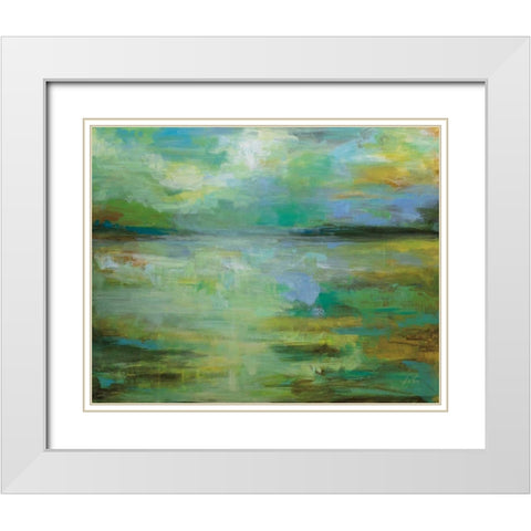 Calm White Modern Wood Framed Art Print with Double Matting by Vertentes, Jeanette