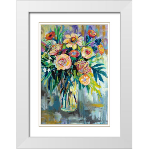 Summer Happiness White Modern Wood Framed Art Print with Double Matting by Vertentes, Jeanette