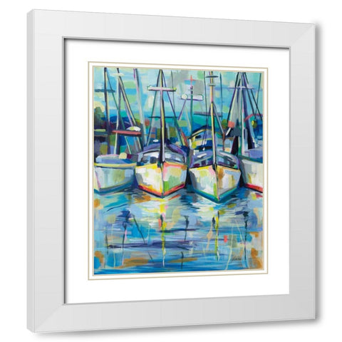 Morning Dock White Modern Wood Framed Art Print with Double Matting by Vertentes, Jeanette