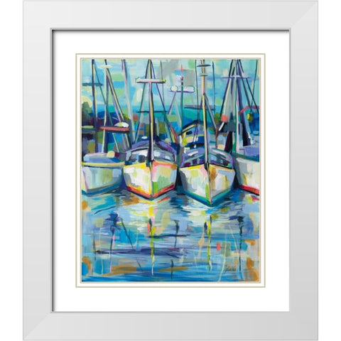 Morning Dock White Modern Wood Framed Art Print with Double Matting by Vertentes, Jeanette