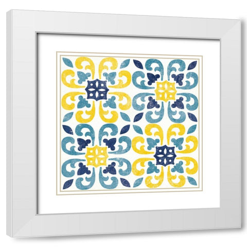 Classic Citrus Pattern IVE White Modern Wood Framed Art Print with Double Matting by Schlabach, Sue