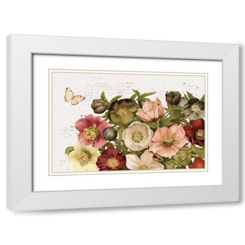 Vintage Petals I White Modern Wood Framed Art Print with Double Matting by Pertiet, Katie