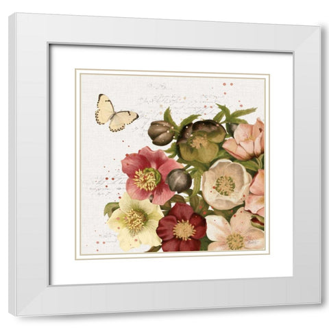 Vintage Petals II White Modern Wood Framed Art Print with Double Matting by Pertiet, Katie