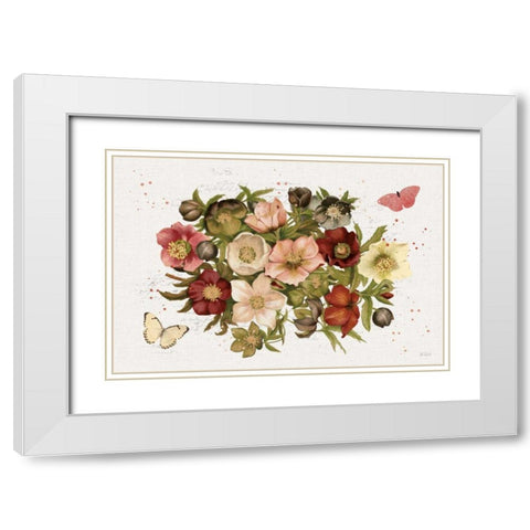 Vintage Petals IV White Modern Wood Framed Art Print with Double Matting by Pertiet, Katie