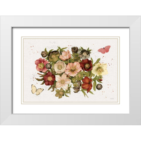 Vintage Petals IV White Modern Wood Framed Art Print with Double Matting by Pertiet, Katie