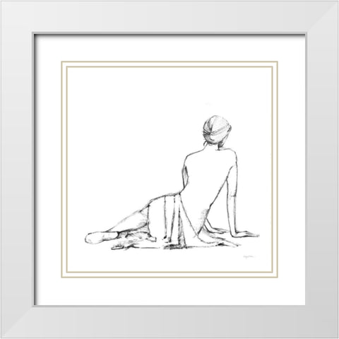 Figure Study II BW White Modern Wood Framed Art Print with Double Matting by Tillmon, Avery