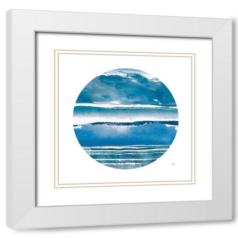 By the Sea Circle White Modern Wood Framed Art Print with Double Matting by Aiken, Jess