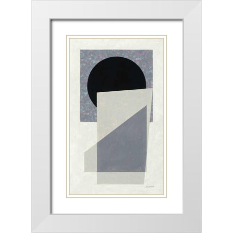 Full Moon I White Modern Wood Framed Art Print with Double Matting by Schick, Mike