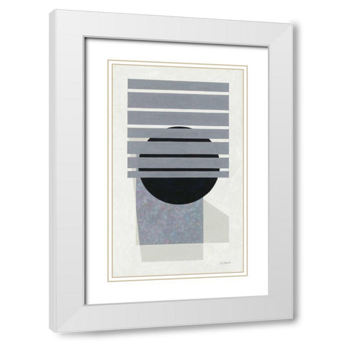 Full Moon II White Modern Wood Framed Art Print with Double Matting by Schick, Mike