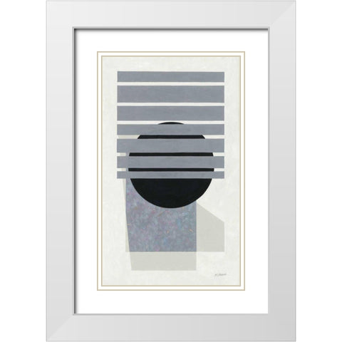 Full Moon II White Modern Wood Framed Art Print with Double Matting by Schick, Mike