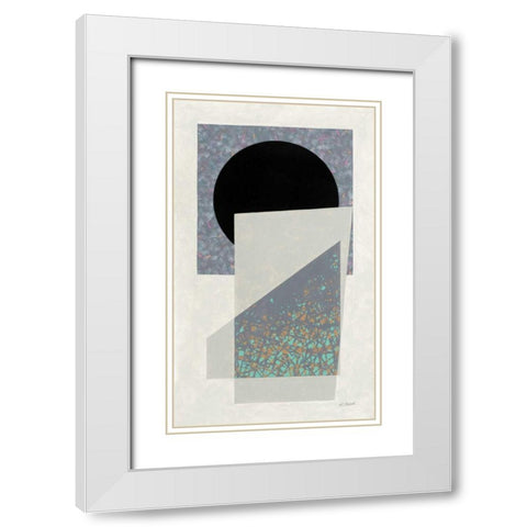 Full Moon I v2 White Modern Wood Framed Art Print with Double Matting by Schick, Mike