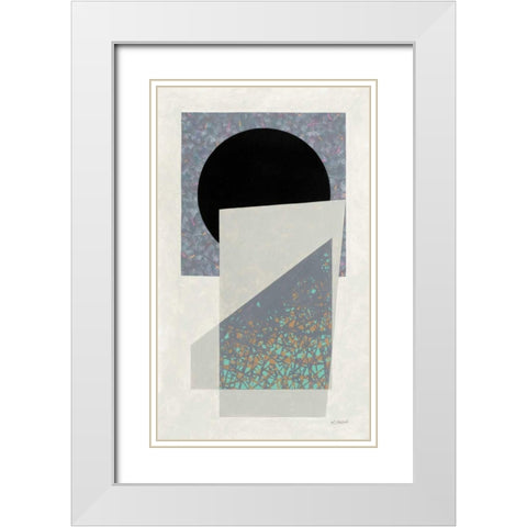 Full Moon I v2 White Modern Wood Framed Art Print with Double Matting by Schick, Mike