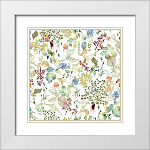 Botticelli Plants I White Modern Wood Framed Art Print with Double Matting by Rice, Kristy