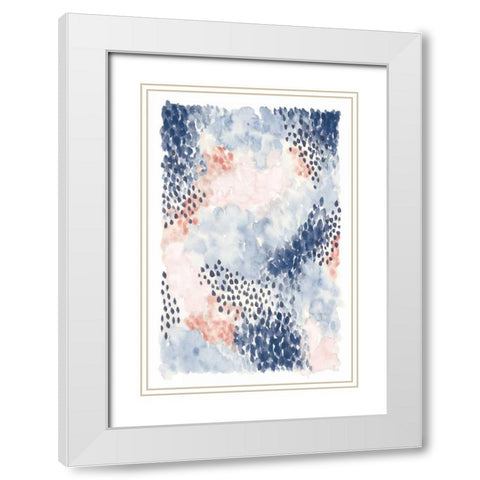 Spring Blooms I Blue White Modern Wood Framed Art Print with Double Matting by Marshall, Laura
