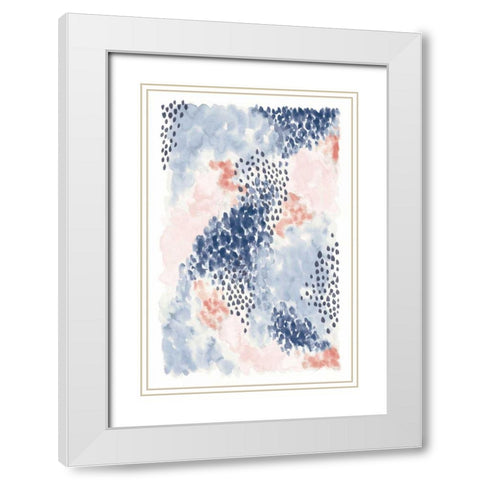 Spring Blooms II Blue White Modern Wood Framed Art Print with Double Matting by Marshall, Laura