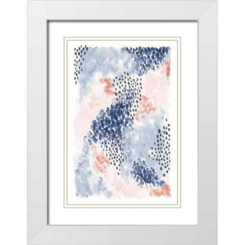 Spring Blooms II Blue White Modern Wood Framed Art Print with Double Matting by Marshall, Laura