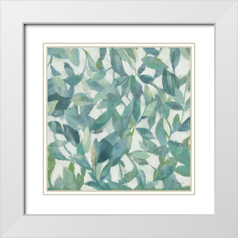 Summer Garden Greenery I Light White Modern Wood Framed Art Print with Double Matting by Nai, Danhui