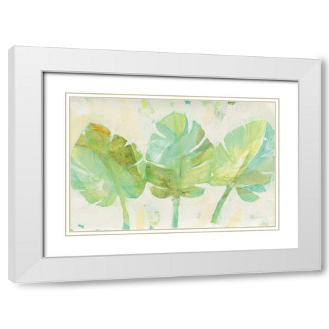 Tropical Trio White Modern Wood Framed Art Print with Double Matting by Hristova, Albena